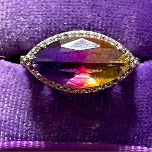 Ring Bomb Party RBP Retro OG Royal Ombré Crystal Football Sz7 NWOT